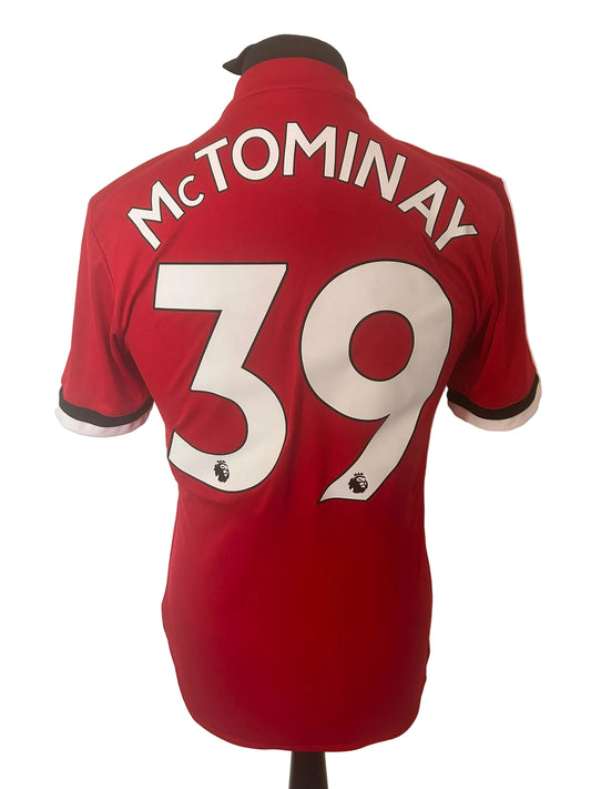 Manchester United 2017-18 home football shirt, red, small, Adidas, Scott McTominay, back
