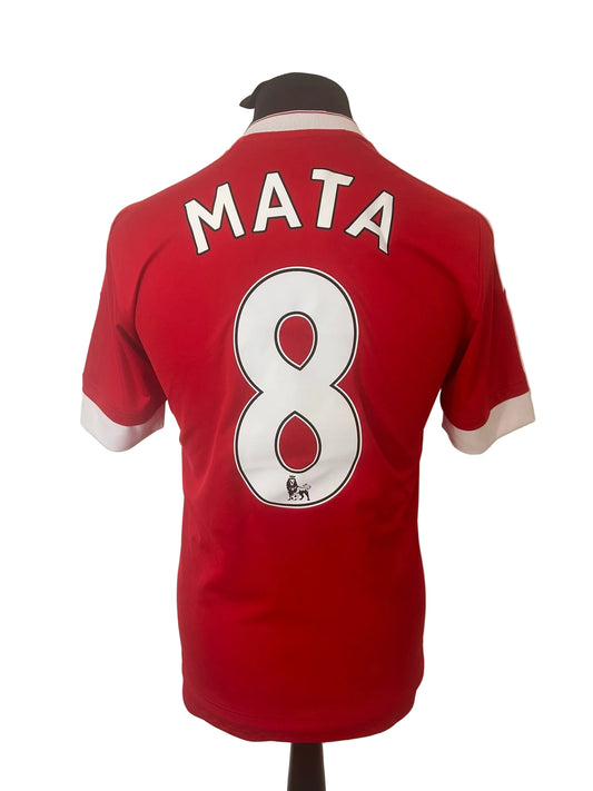 Manchester United 2015-16 home football shirt, red, small, Adidas, Juan Mata, back