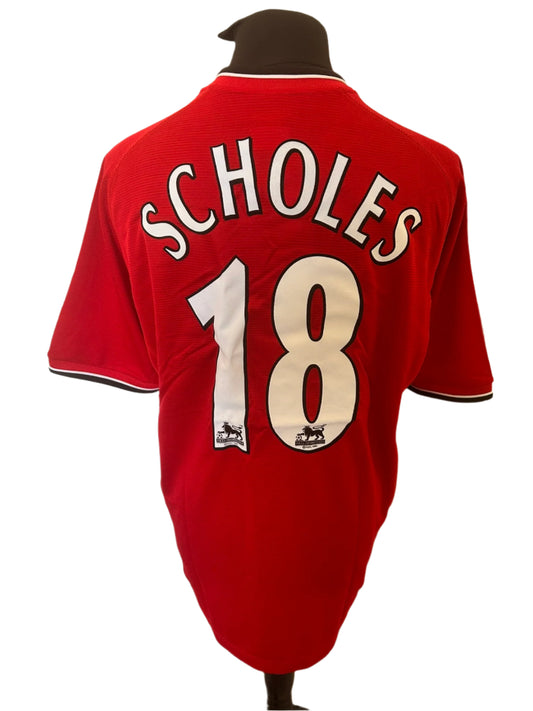 Manchester United Paul Scholes 2000-02 Home Football Shirt Large Umbro