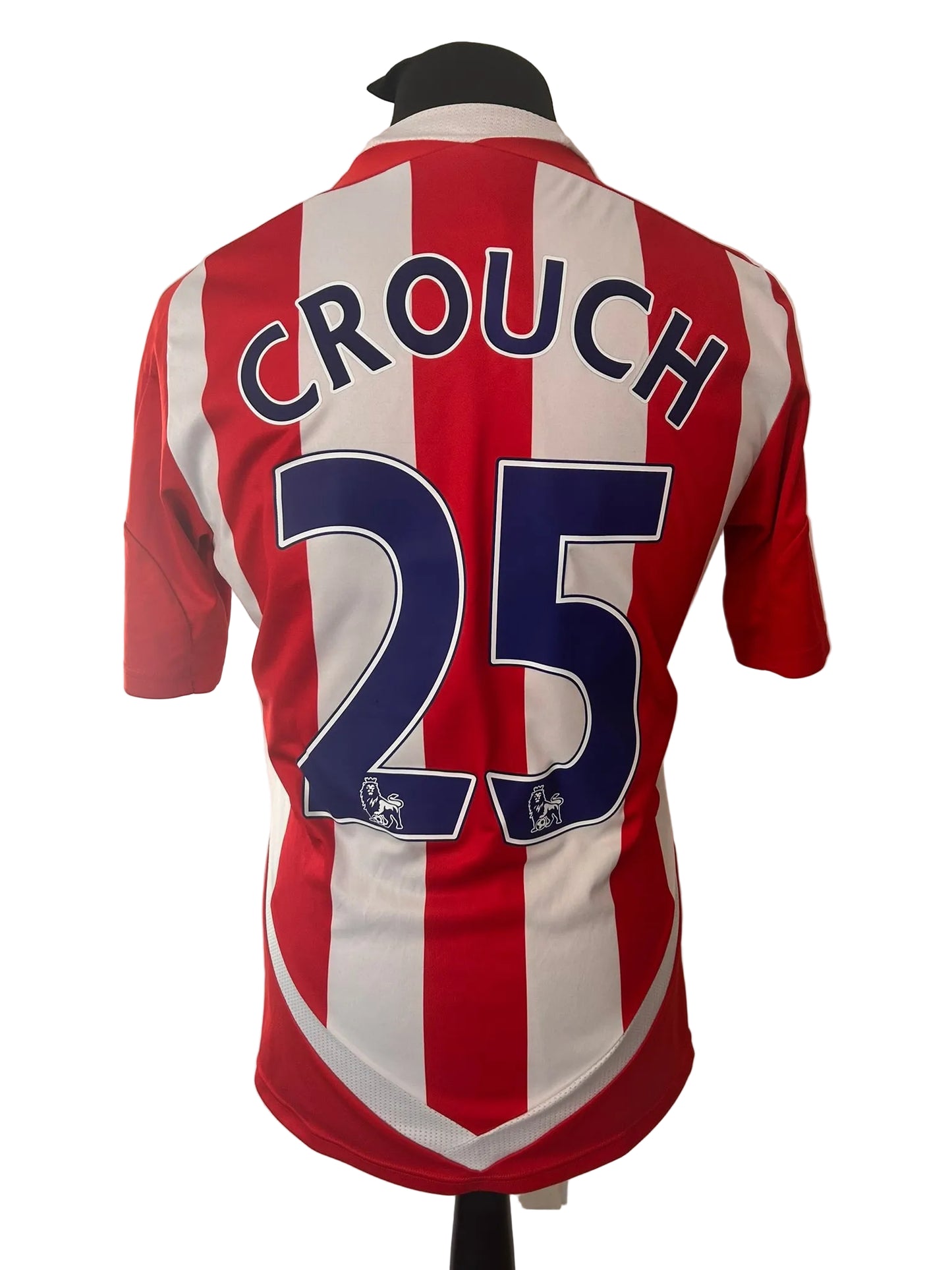 Stoke City 2011-12 home football shirt, red and white, small, Adidas, Peter Crouch, back