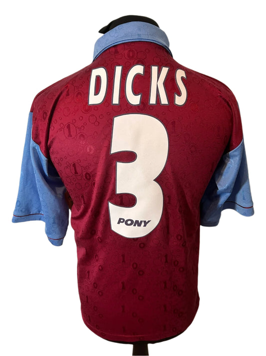 West Ham United Julian Dicks 1995-97 Home Football Shirt Small Pony