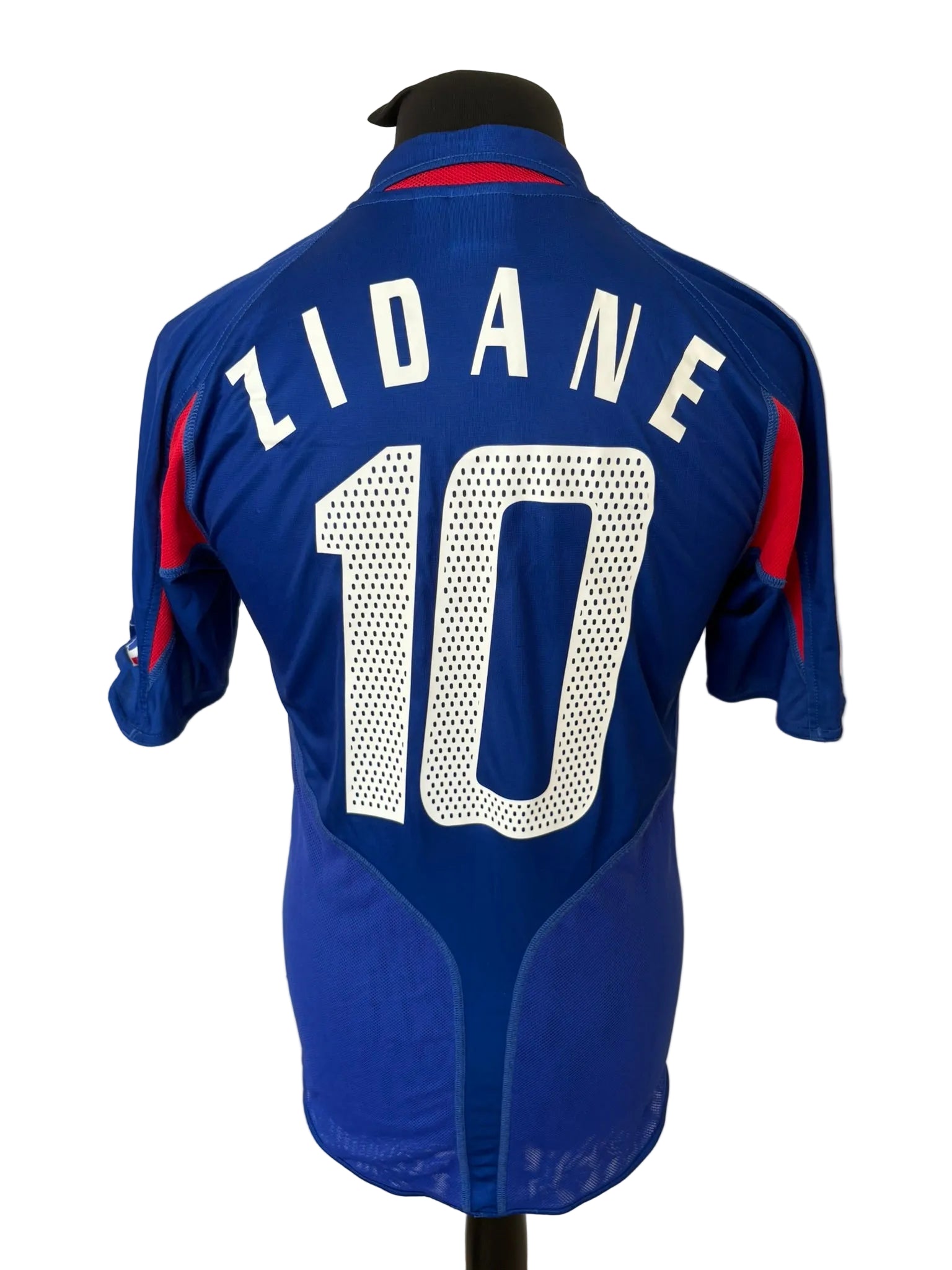 France 2004-06 home football shirt, blue, small, Adidas, Zinedine Zidane, back