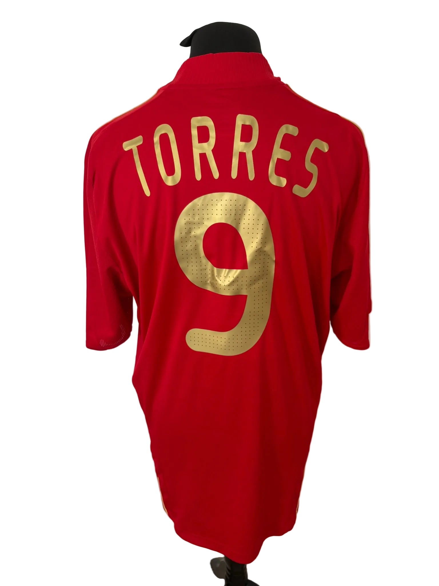 Spain 2007-09 home football shirt, red, Extra Large, XL, Adidas, Fernando Torres, back