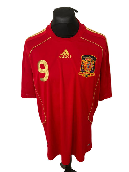 Spain 2007-09 home football shirt, red, Extra Large, XL, Adidas, Fernando Torres, front