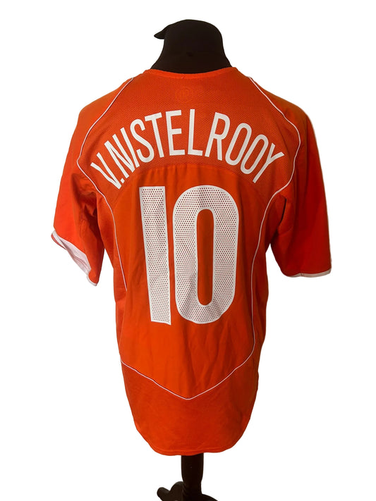 Netherlands 2004-06 home football shirt, orange, Large, Nike, Ruud Van Nistelrooy, back