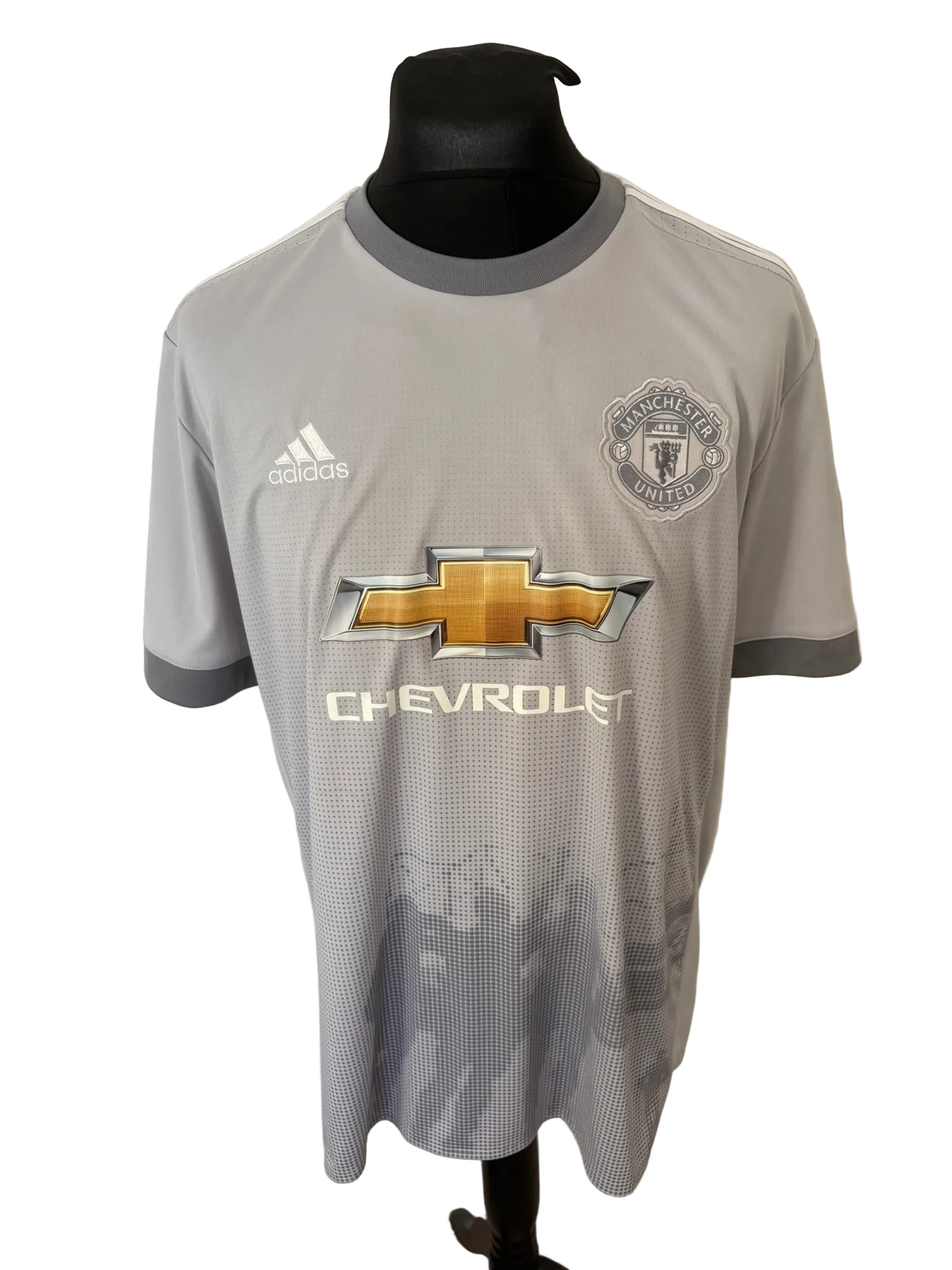 Manchester United 2017-18 third football shirt, grey, Extra Large, XL, Adidas, Marcus Rashford, front