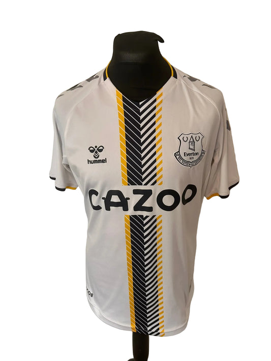 Everton 2021-22 third football shirt, white, Large, Hummel, front