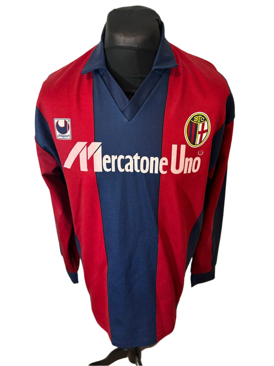Bologna 1989-90 Home Football Shirt LONG SLEEVES Extra Large XL Uhlsport