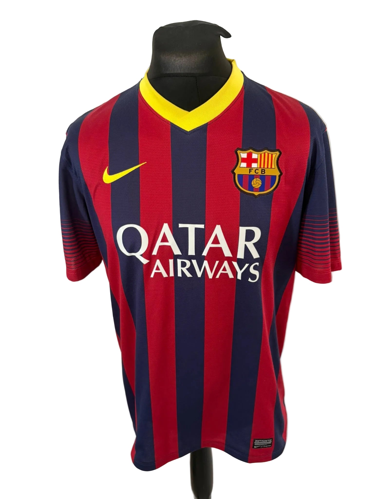 Barcelona 2013-14 home football shirt, blue and red, Large, Nike, Lionel Messi, front