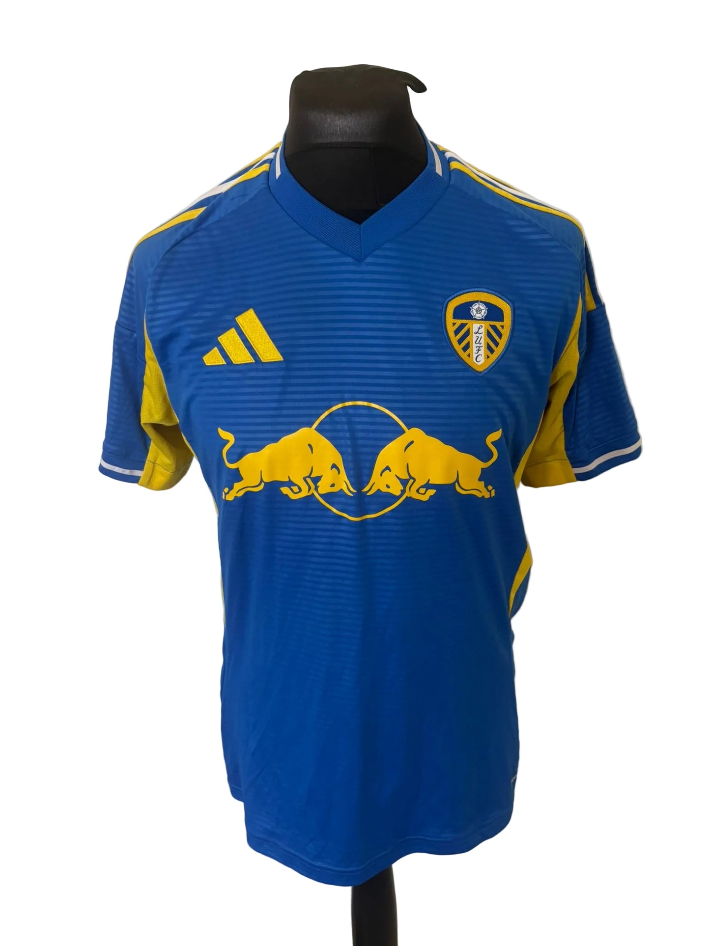 Leeds United 2025-26 away football shirt, blue, medium, Adidas, front