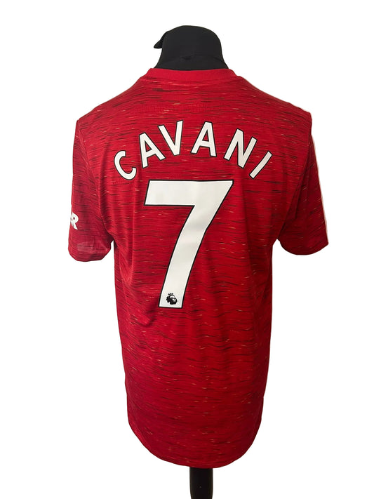 Manchester United 2020-21 home football shirt, red, Large, Adidas, Edinson Cavani, back