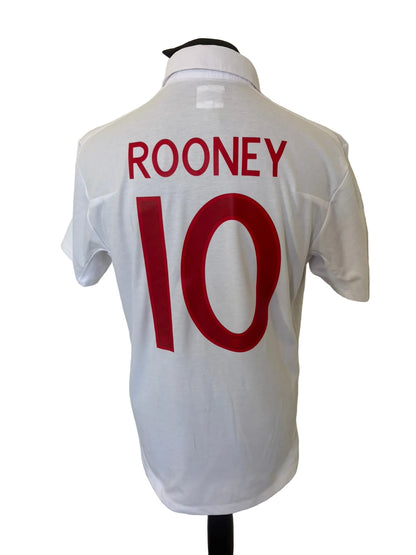 England 2009-10 home football shirt, white, Large, Umbro, Wayne Rooney, back