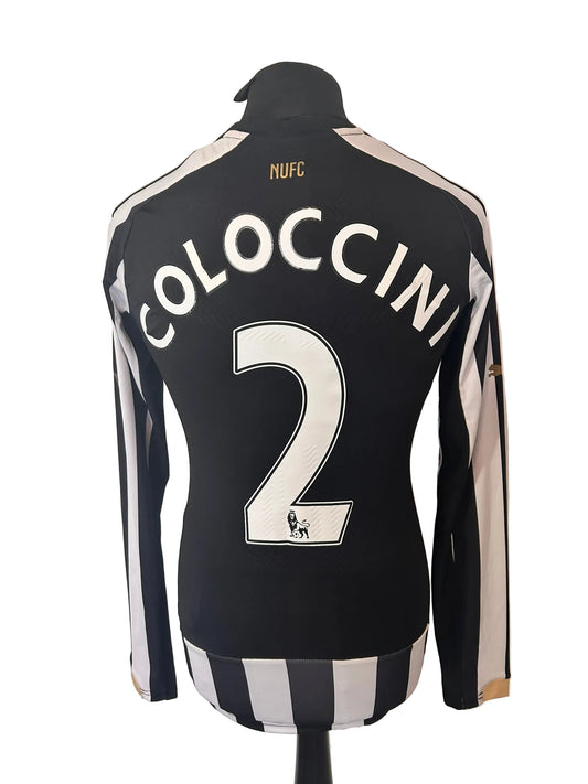 Newcastle United 2014-15 home football shirt, black and white, medium, Puma, Fabricio Coloccini, back