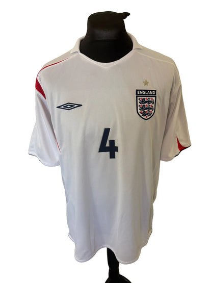 England 2005-07 home football shirt, white, 2XL, XXL, Umbro, Steven Gerrard, front