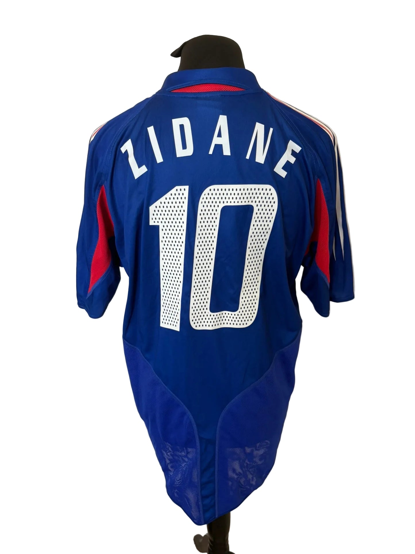 France 2004-06 home football shirt, blue, Large, Adidas, Zinedine Zidane, back