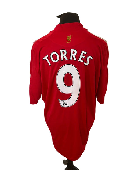 Liverpool 2008-10 home football shirt, red, XXL,2XL, Adidas, Fernando Torres, back