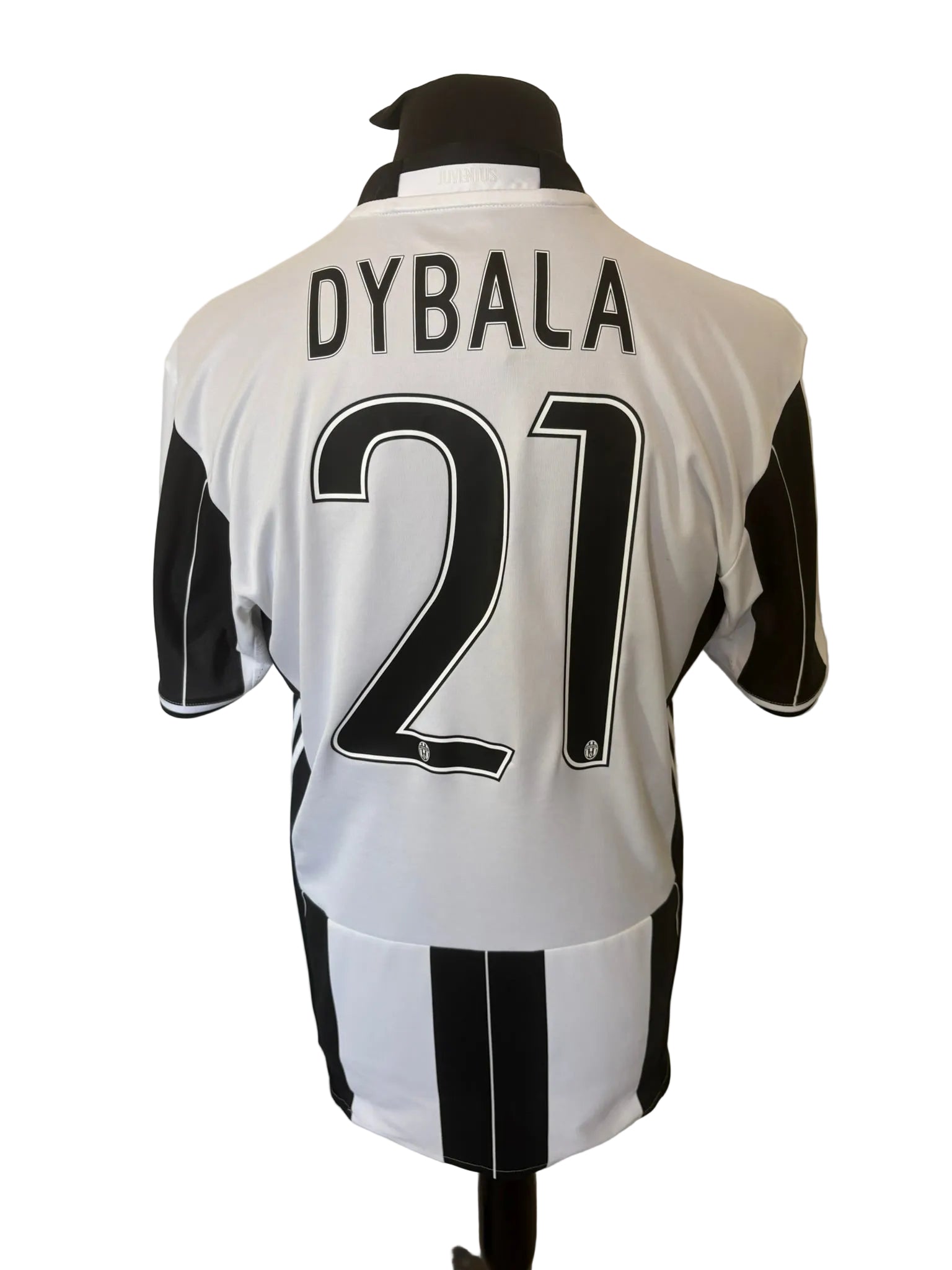 Juventus 2016-17 home football shirt, black and white, Large, Adidas, Paulo Dybala, back