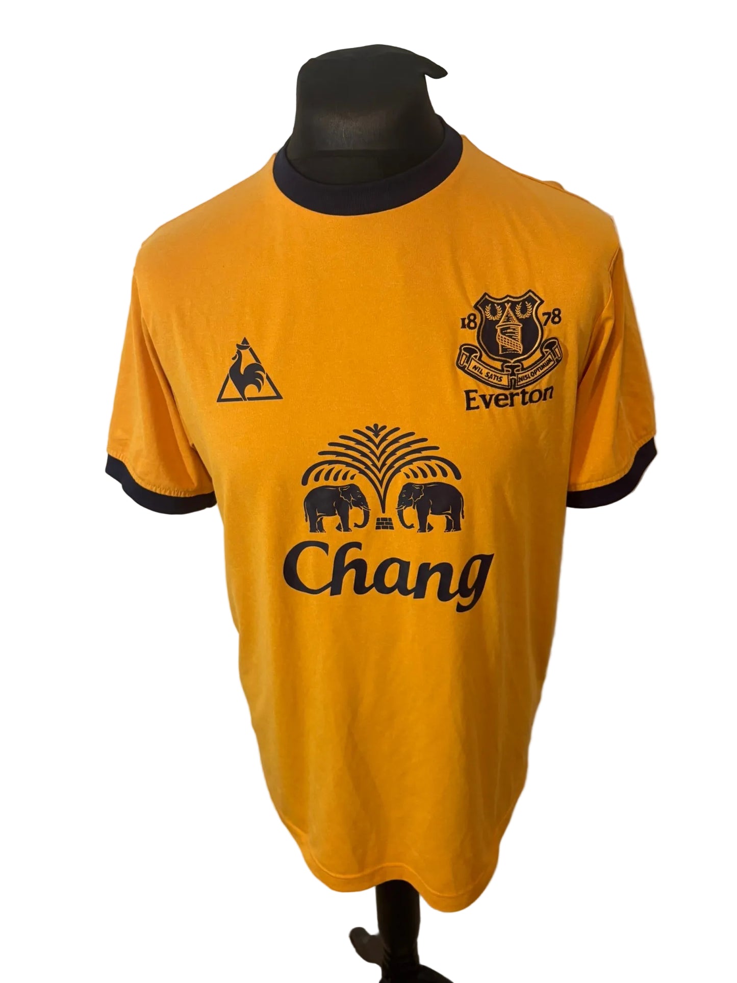 Everton 2011-12 away football shirt, yellow, medium, Le Coq Sportif, Tim Cahill, front