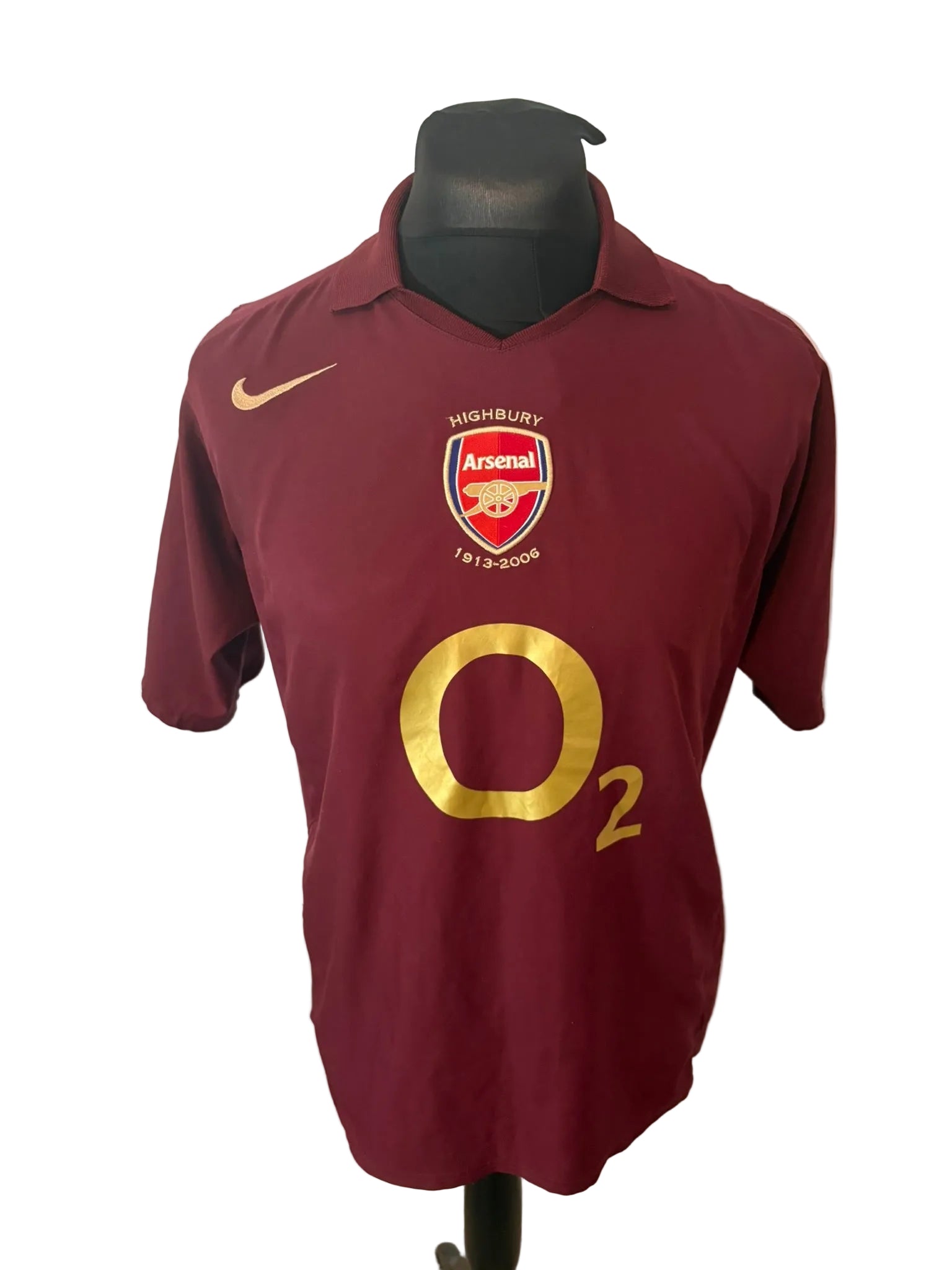 Arsenal 2005-06 home football shirt, burgundy, medium, Nike, Thierry Henry, front