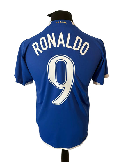 Brazil 2006-07 away football shirt, blue, small, Nike, Ronaldo, back