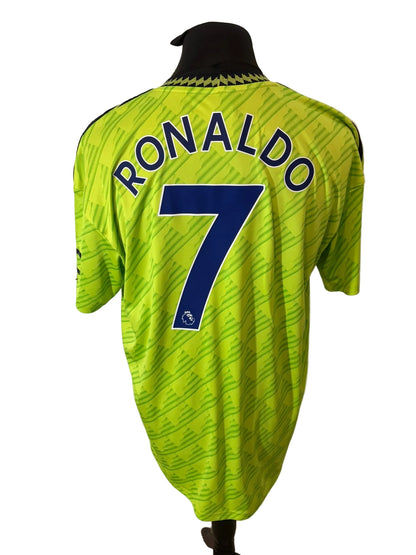 Manchester United 2022-23 third football shirt, green, Extra Large, XL, Adidas, Cristiano Ronaldo, back