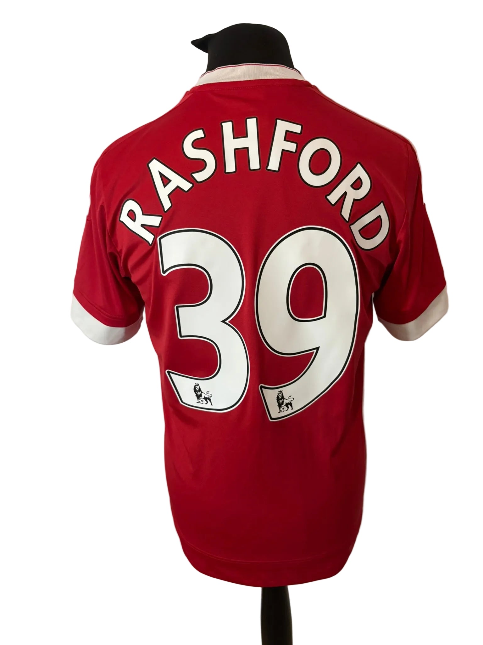 Manchester United 2015-16 home football shirt, red, medium, Adidas, Marcus Rashford, back