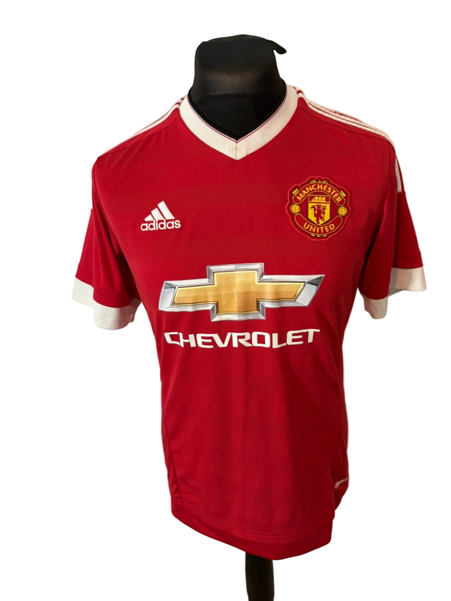 Manchester United 2015-16 home football shirt, red, medium, Adidas, Marcus Rashford, front
