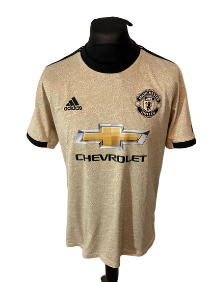 Manchester United 2019-20 away football shirt, beige, Large, Adidas, Marcus Rashford, front