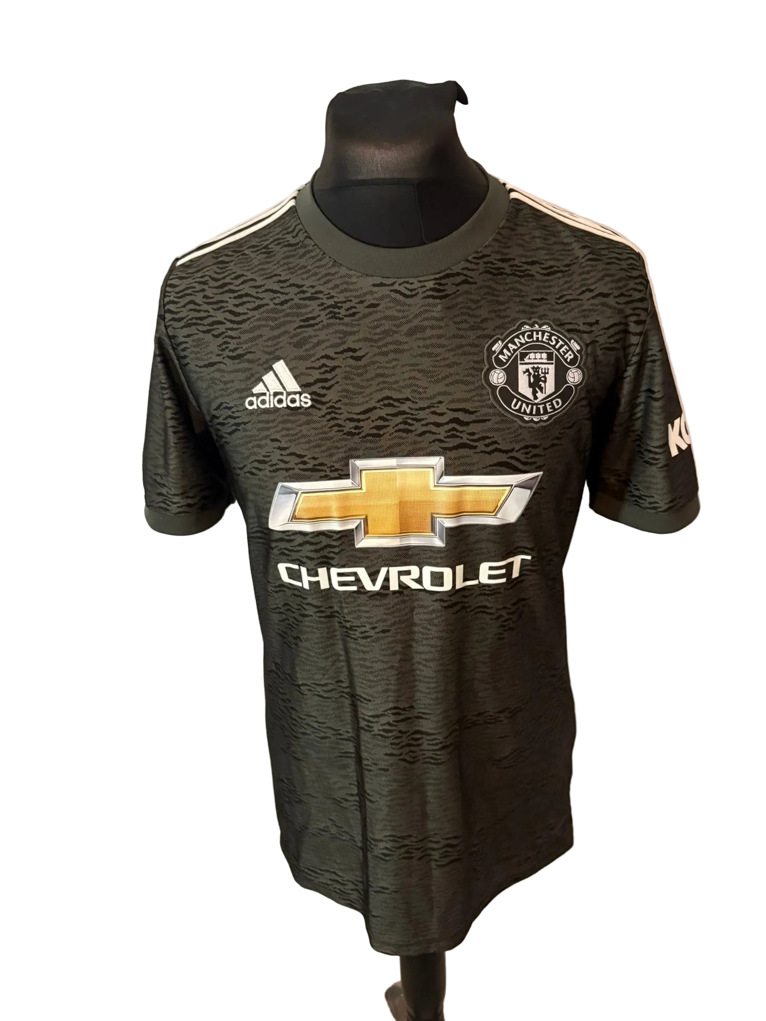 Manchester United 2020-21 away football shirt, black, medium, Adidas, Marcus Rashford, front