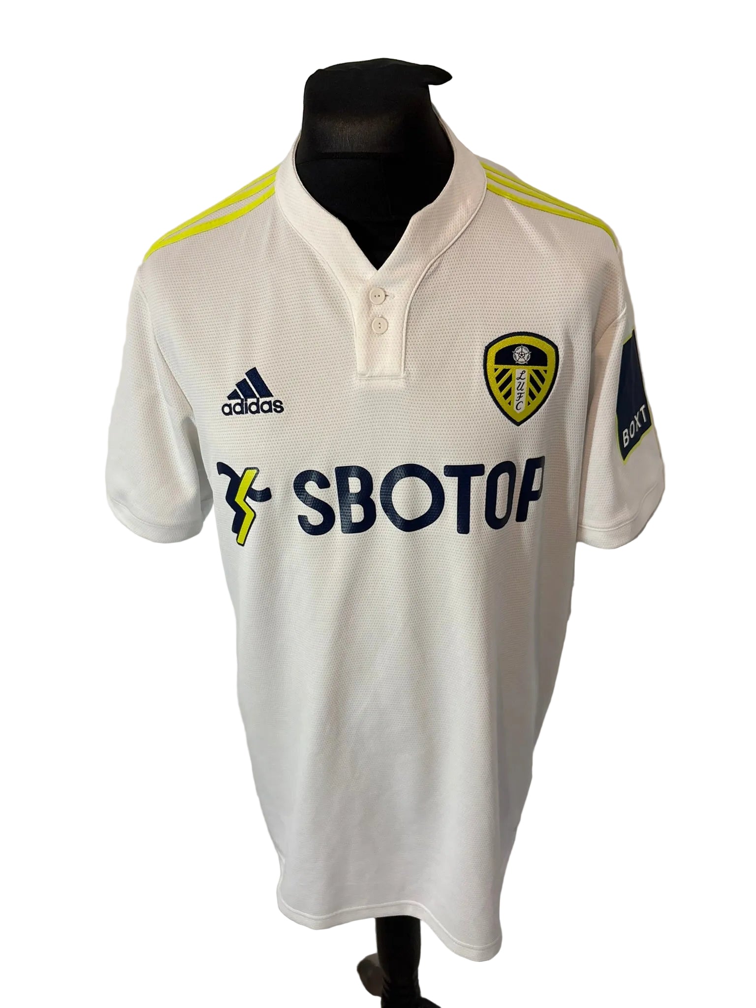 Leeds United 2021-22 home football shirt, white, Extra Large, XL, Adidas, Raphinha, front