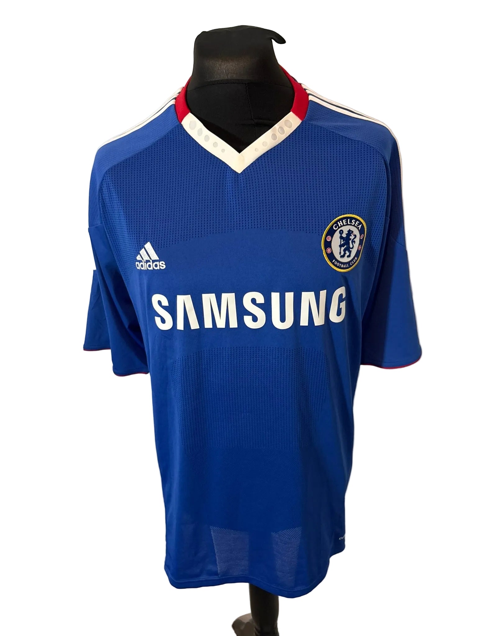 Chelsea 2010-11 home football shirt, blue, Extra Large, XL, Adidas, Didier Drogba, front