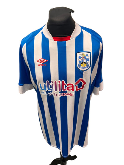 Huddersfield Town 2022-23 home football shirt, blue and white, Extra Large, XL, Umbro, front