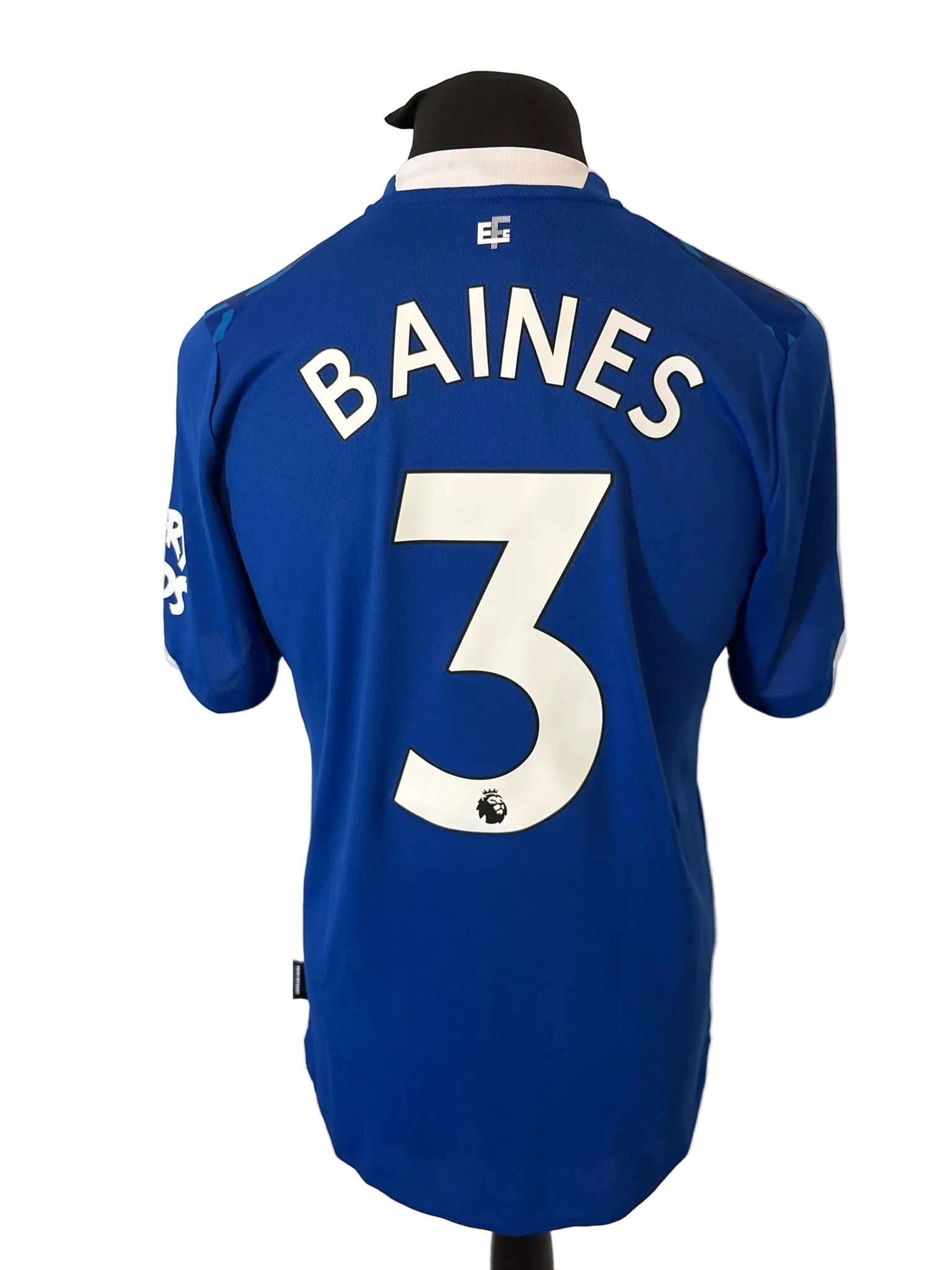Everton 2019-20 home football shirt, blue, medium, Umbro, Leighton Baines, back