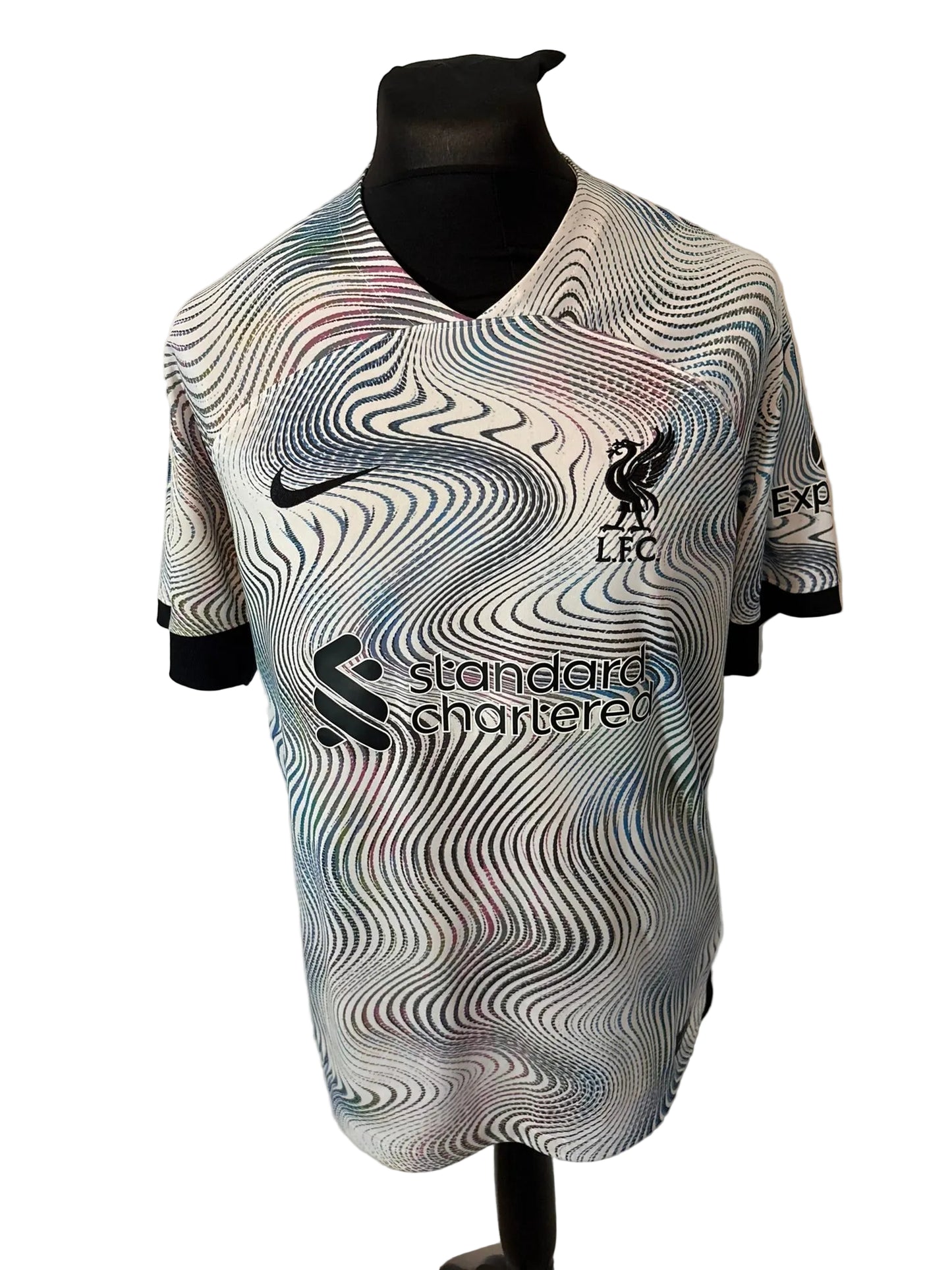 Liverpool 2022-23 away football shirt, white, Large, Nike, Roberto Firmino, front