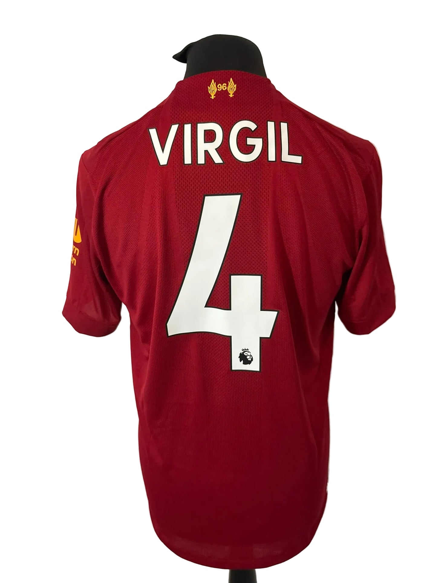Liverpool 2019-20 home football shirt, red, medium, New Balance, Virgil Van Dijk, back