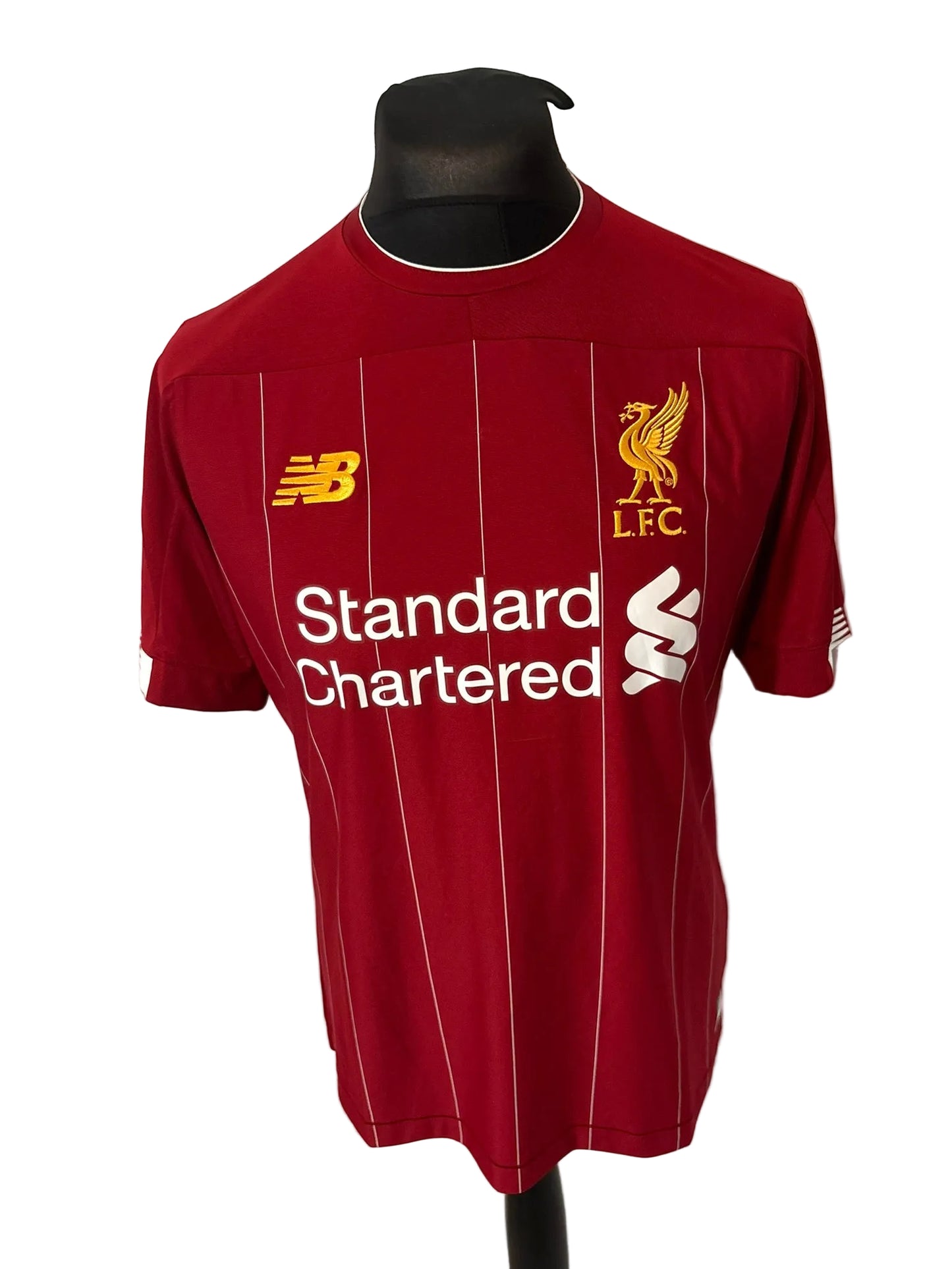 Liverpool 2019-20 home football shirt, red, medium, New Balance, Virgil Van Dijk, front