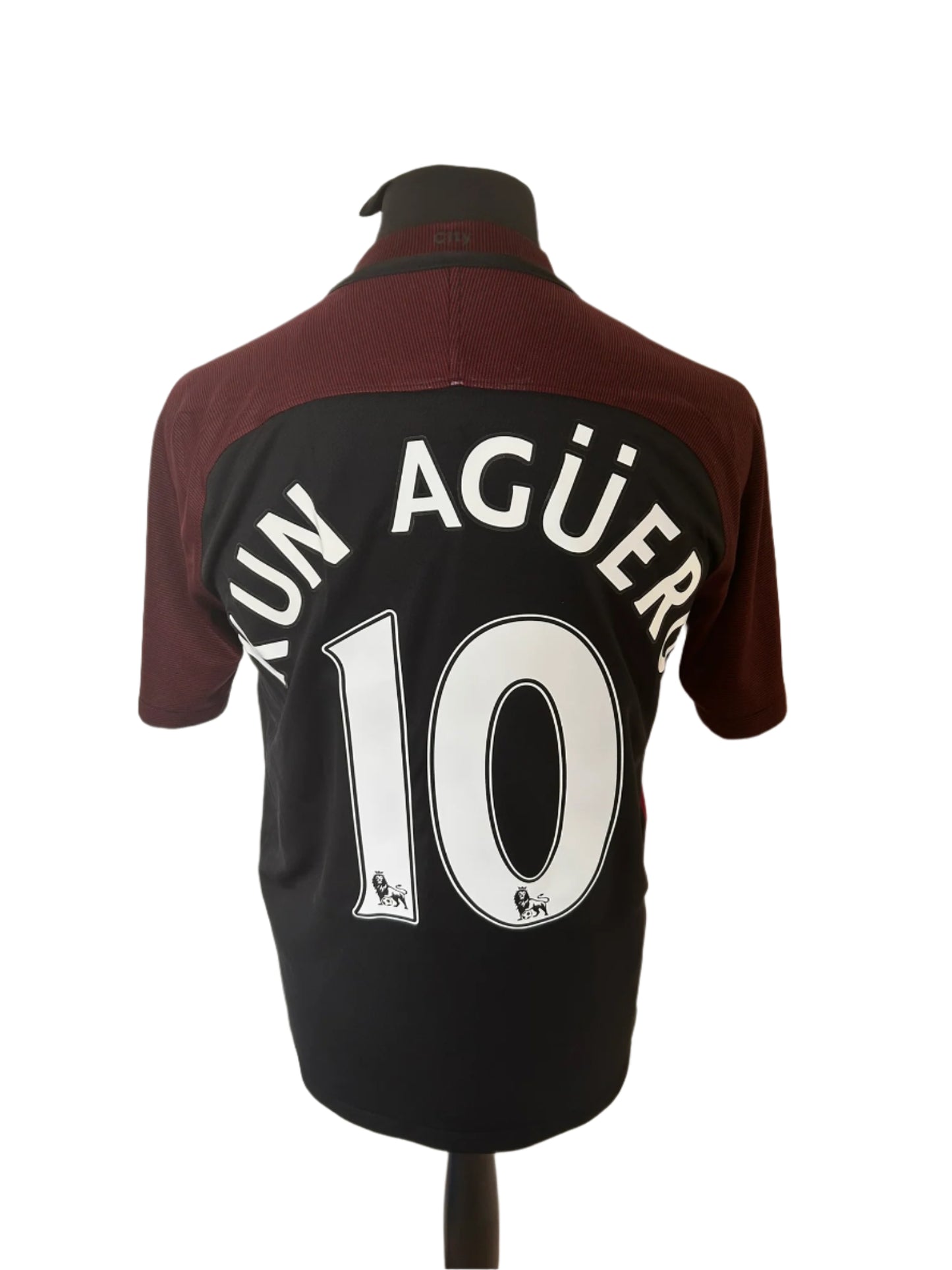 Manchester City Sergio Aguero 2016-17 Away Football Shirt Medium Nike
