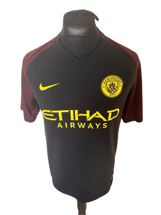 Manchester City Sergio Aguero 2016-17 Away Football Shirt Medium Nike
