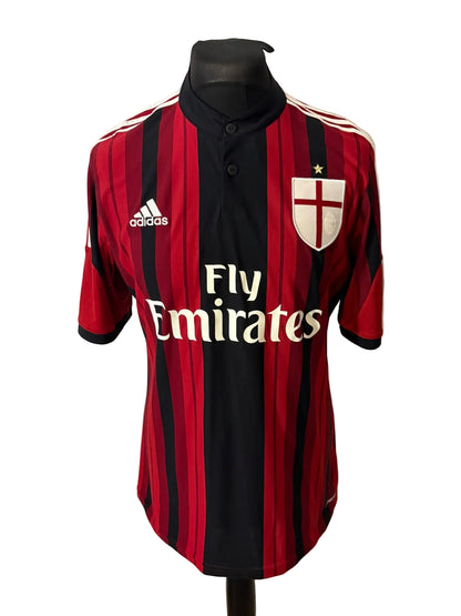 AC Milan 2014-15 home football shirt, red and black, Large, Adidas, front