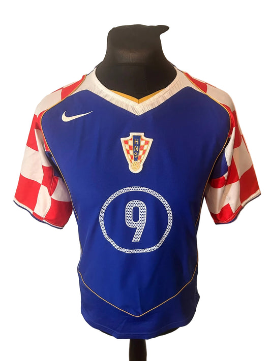 Croatia 2004-06 away football shirt, blue, small, Nike, Dado Prso, front