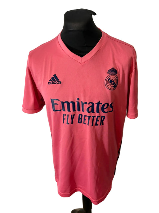 Real Madrid 2020-21 away football shirt, pink, Large, Adidas, front
