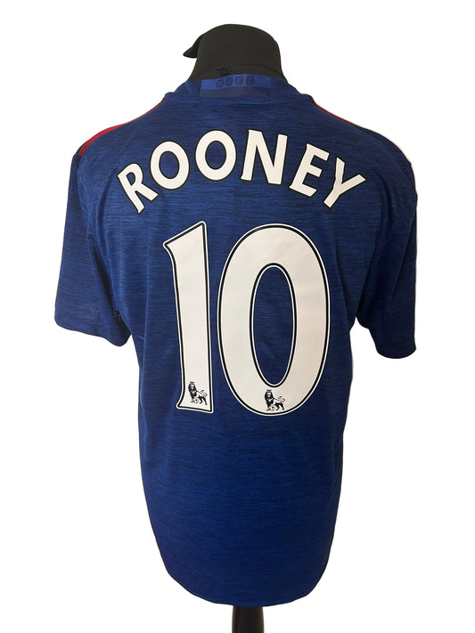 Manchester United Wayne Rooney 2016-17 Away Football Shirt Large Adidas