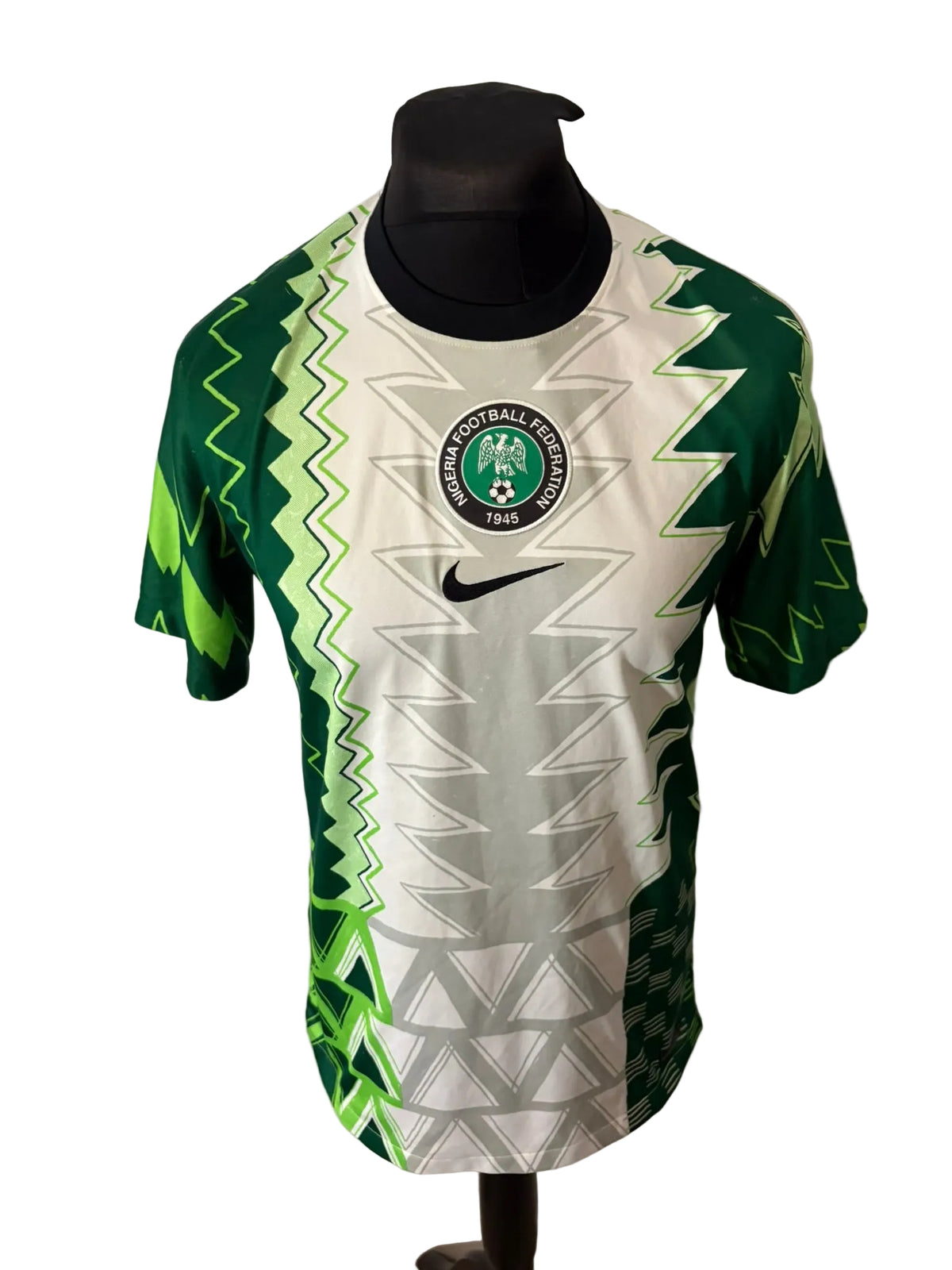 Nigeria 2020-21 home football shirt, green and white, medium, Nike, front