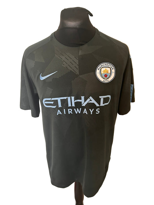 Manchester City Sergio Aguero 2017-18 Third Football Shirt Large Nike