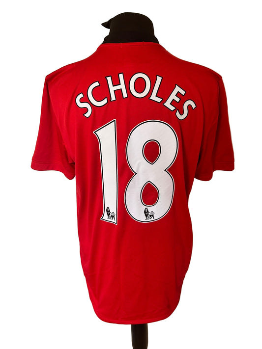 Manchester United Paul Scholes 2009-10 Home Football Shirt Large Nike