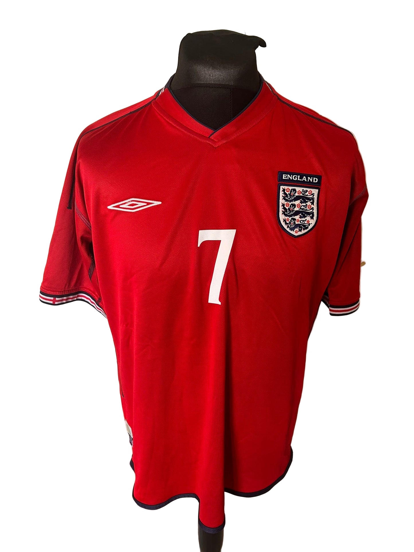England David Beckham 2002-04 Away Football Shirt Large Umbro