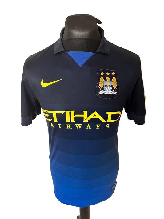 Manchester City David Silva 2014-15 Away Football Shirt Small Nike