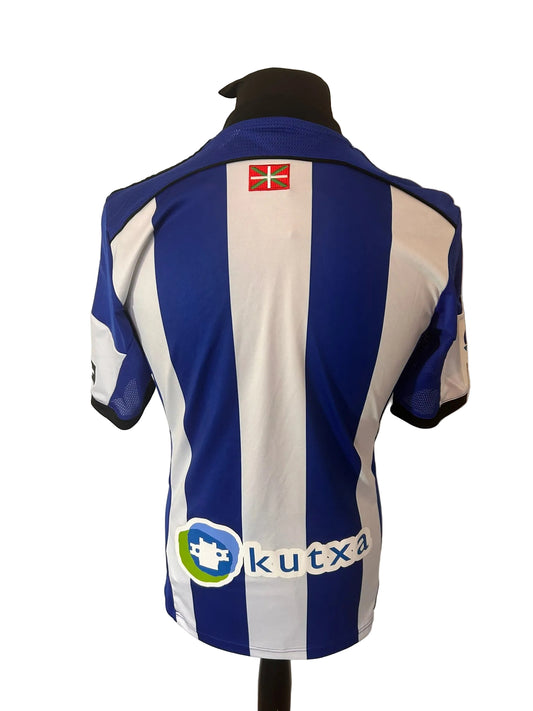 Real Sociedad 2014-15 home football shirt, blue and white, small, Adidas, back