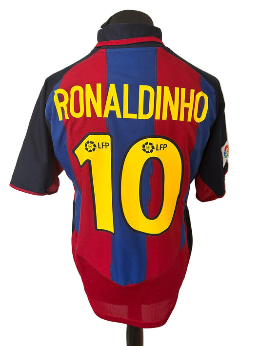 Barcelona Ronaldinho 2003-04 Home Football Shirt Medium Nike