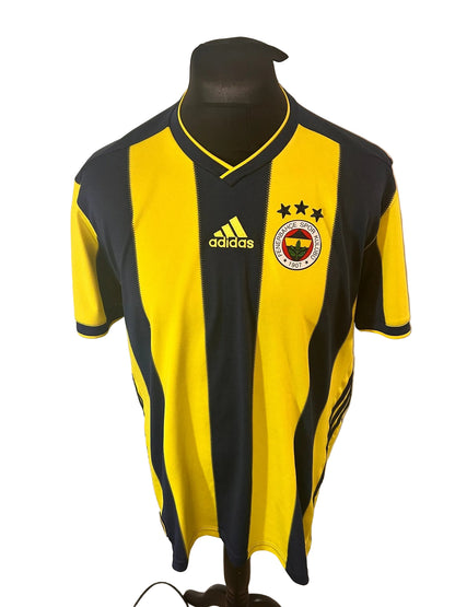 Fenerbahce 2018-19 home football shirt, yellow and navy, Extra Large, XL, Adidas, front